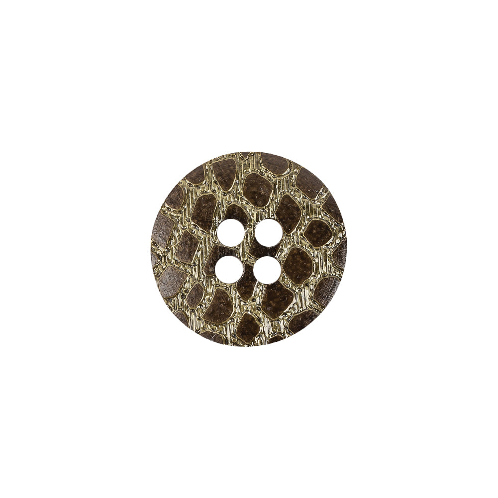 Plastic 4-Hole Button - 24L/15mm - Olive Green Etched Alligator Skin - Joann Fabrics