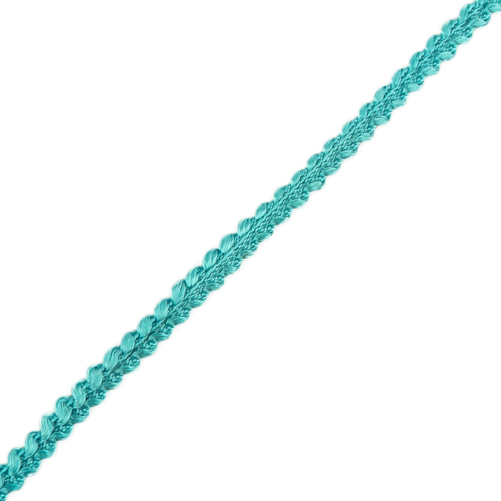 Turquoise Cotton Blend Braided Trim - 0.1875