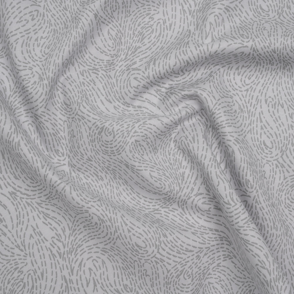 Printed Quilting Cotton by Ghazal Razavi for FIGO Studio - Gray on Gray Swirls - Dewfall Collection - Joann Fabrics