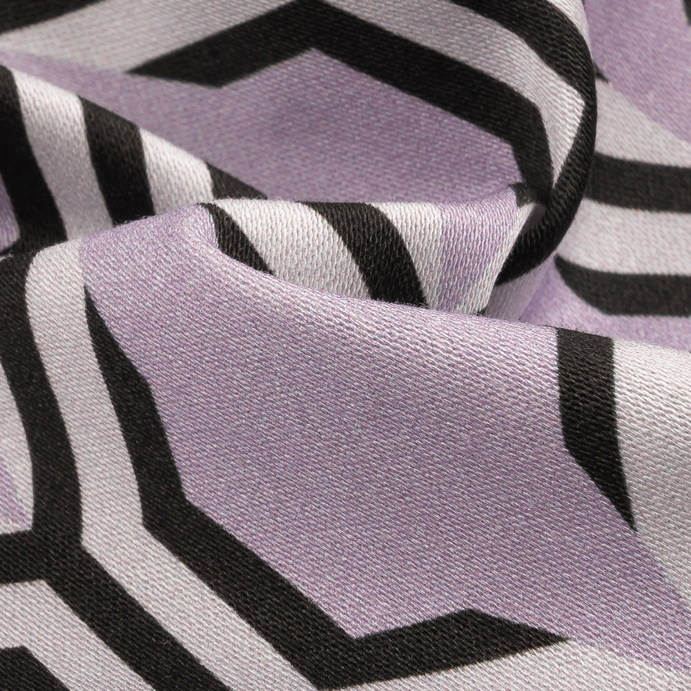 Stretch Cotton Sateen - Pale Lavender Honeycomb Geometric - Sweet as Honey Print - Mood Exclusive Wisteria Collection - Joann Fabrics