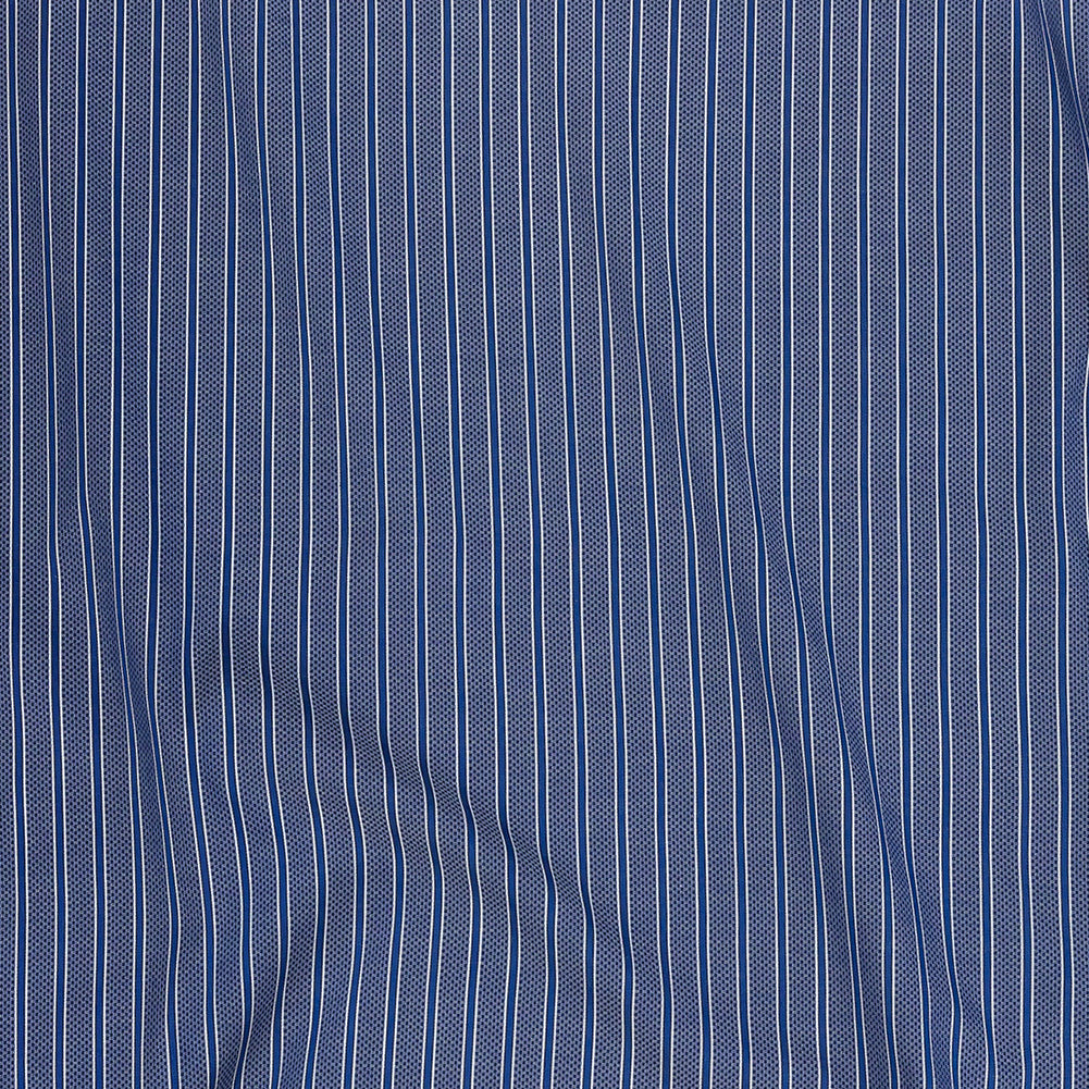 Premium Medium Blue Checks and Stripes Cotton Shirting - Joann Fabrics