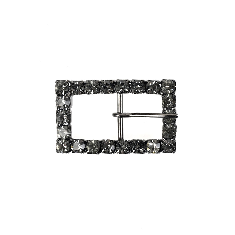 Swarovski Gunmetal Rectangular Rhinestone Buckle - 1