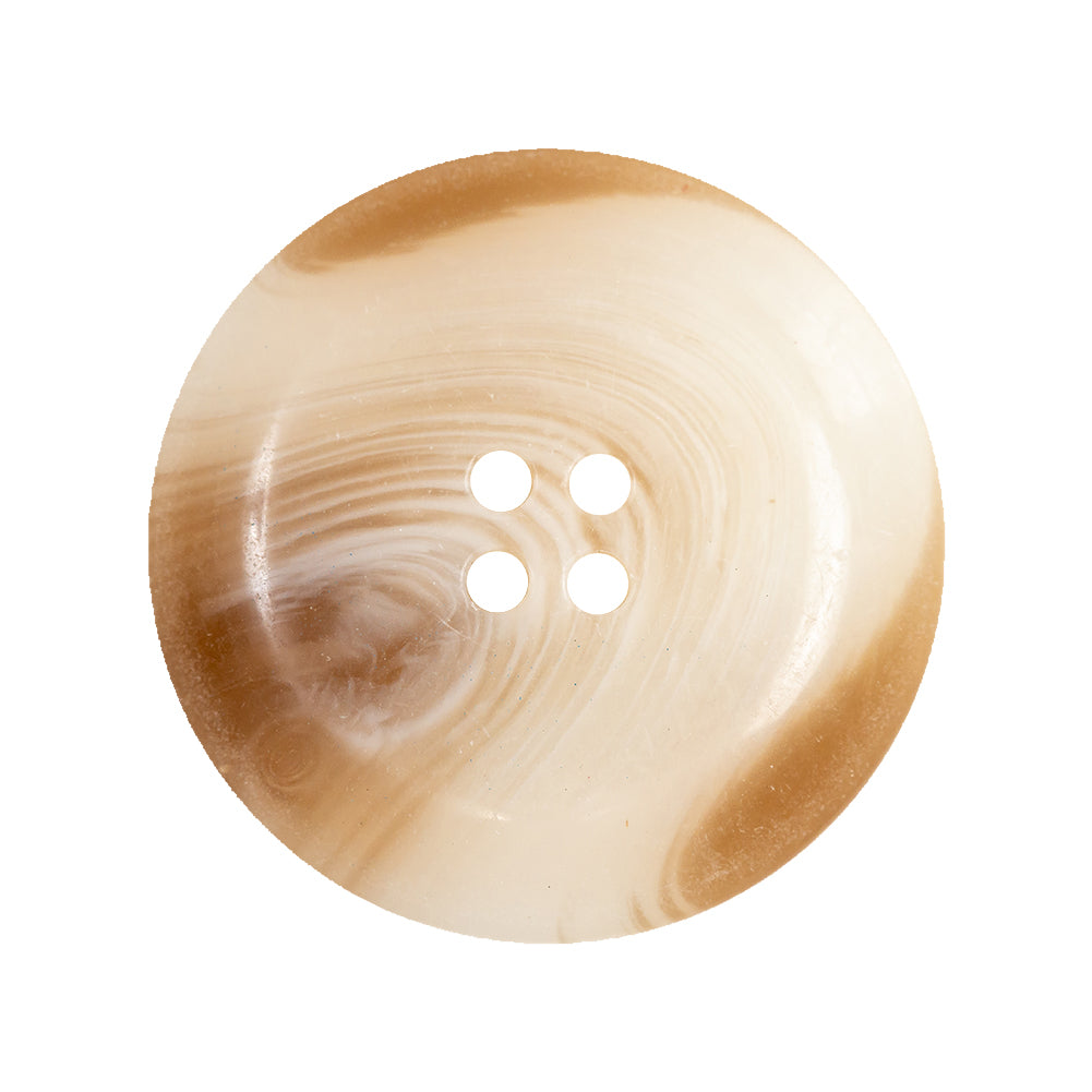 Milky White and Rawhide Translucent Swirl 4-Hole Plastic Saucer Button - 44L/28mm - Joann Fabrics