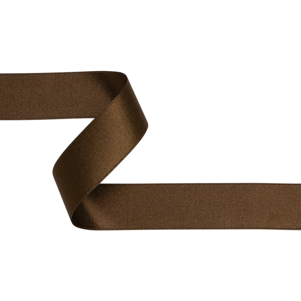 Brown Double Face French Satin Ribbon - 1