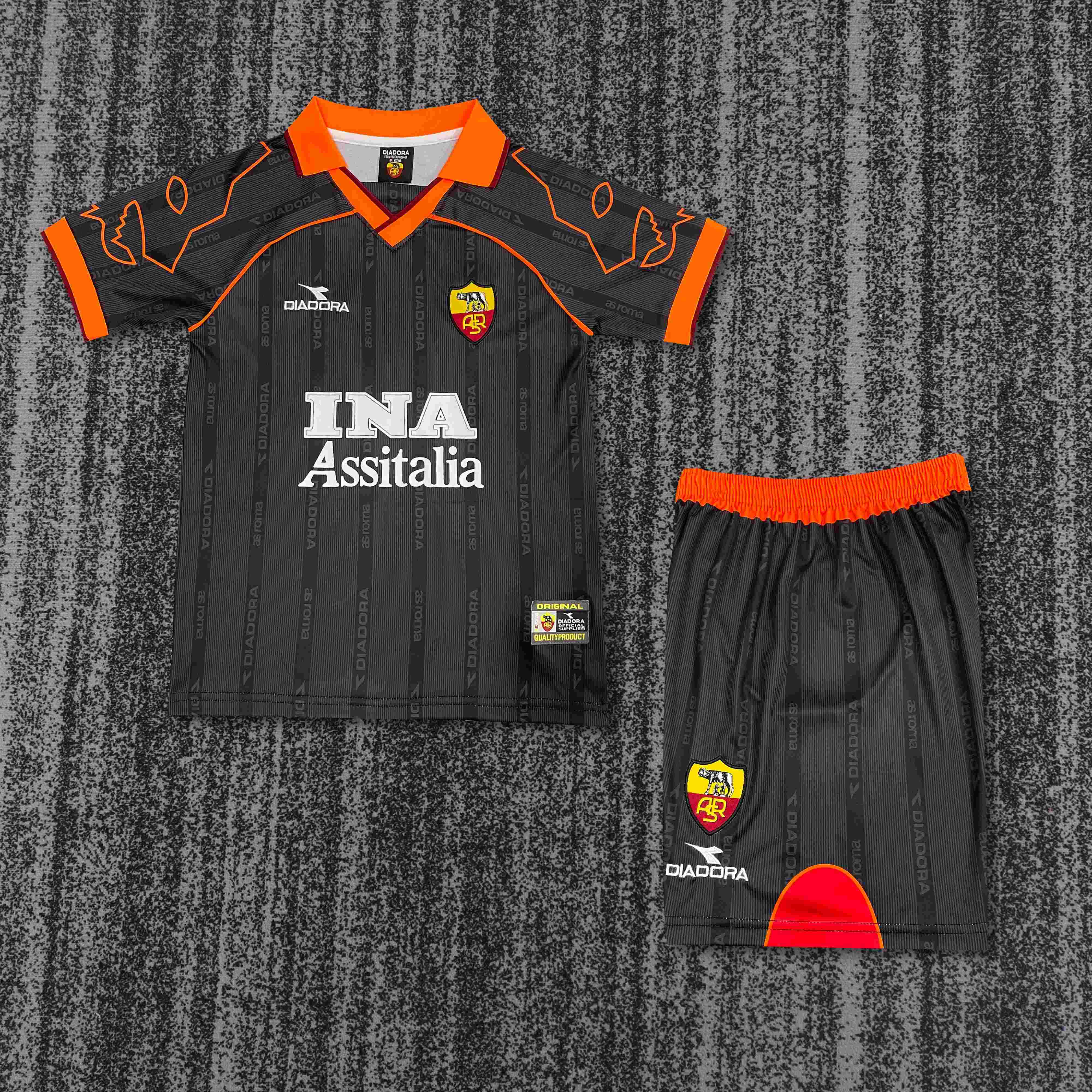 1999-2000 Retro Roma Third Away  Soccer Jersey 1:1 Thai Quality Kids Size