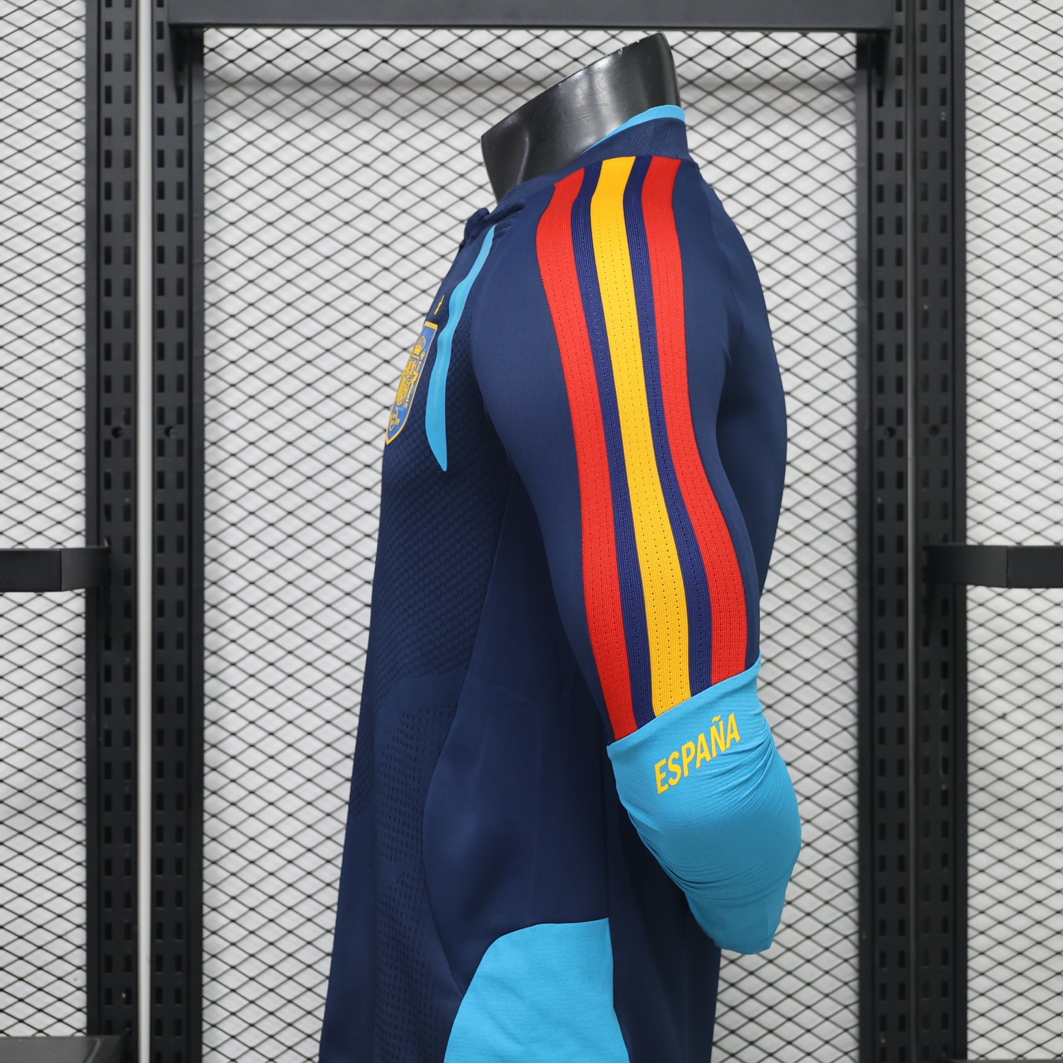 Spain 2026 Dark Blue Long Sleeves Training Jersey - Player Version - UnitedFutballJersey