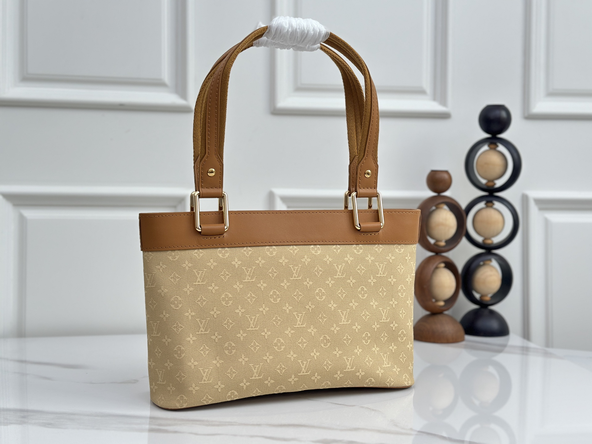 Lucille Small Tote (Archive Edition) – Vintage LV Denim Handbag with Cowhide Trim