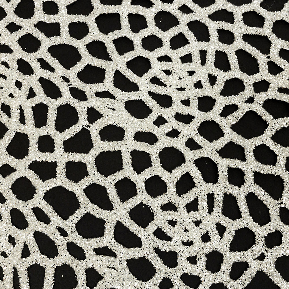 Guipure Lace with Silver Glitter Topcoat - Off-White Thick Webbing - Joann Fabrics