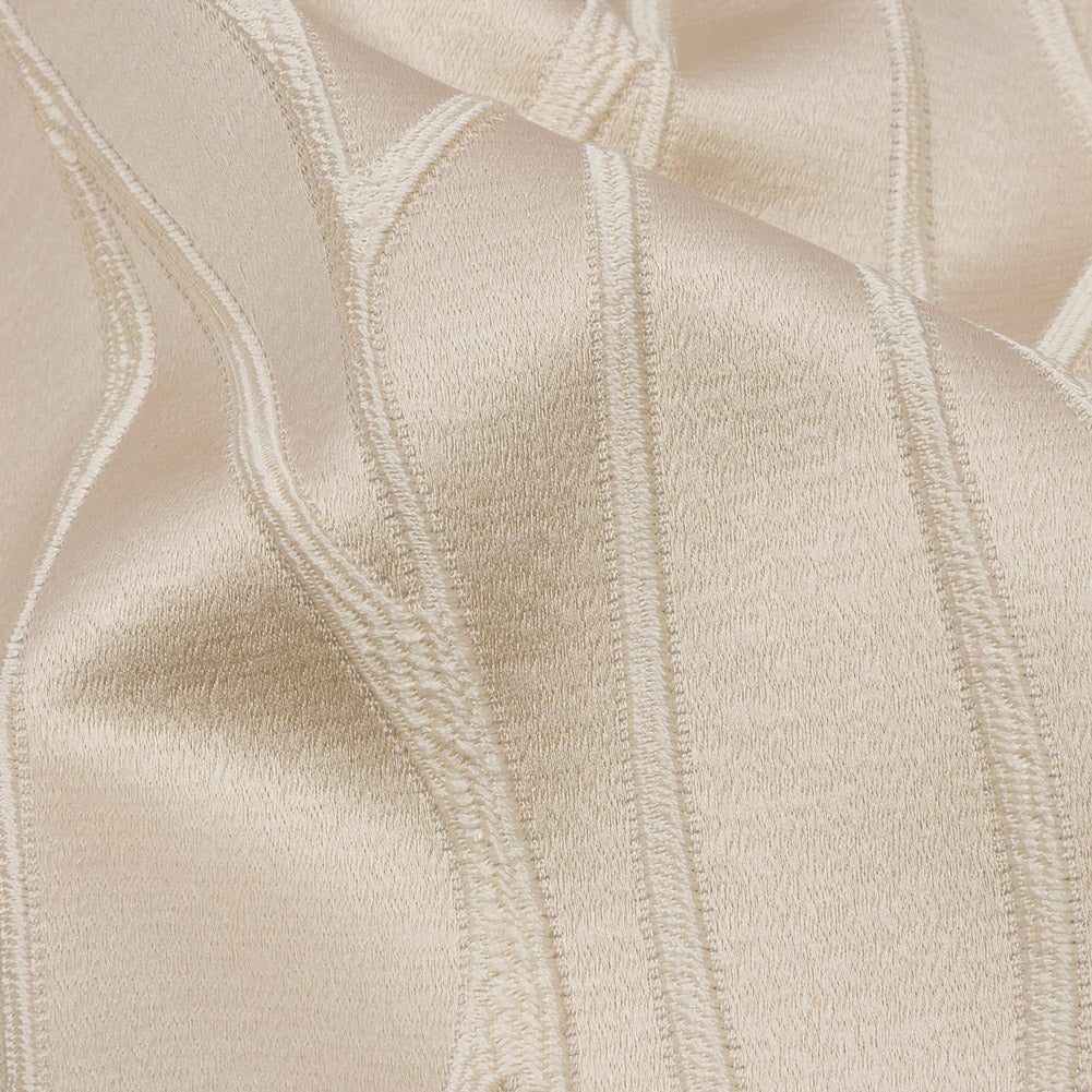 Satin-Faced Drapery Jacquard - Oyster Rippling Lines - British Imported - Joann Fabrics