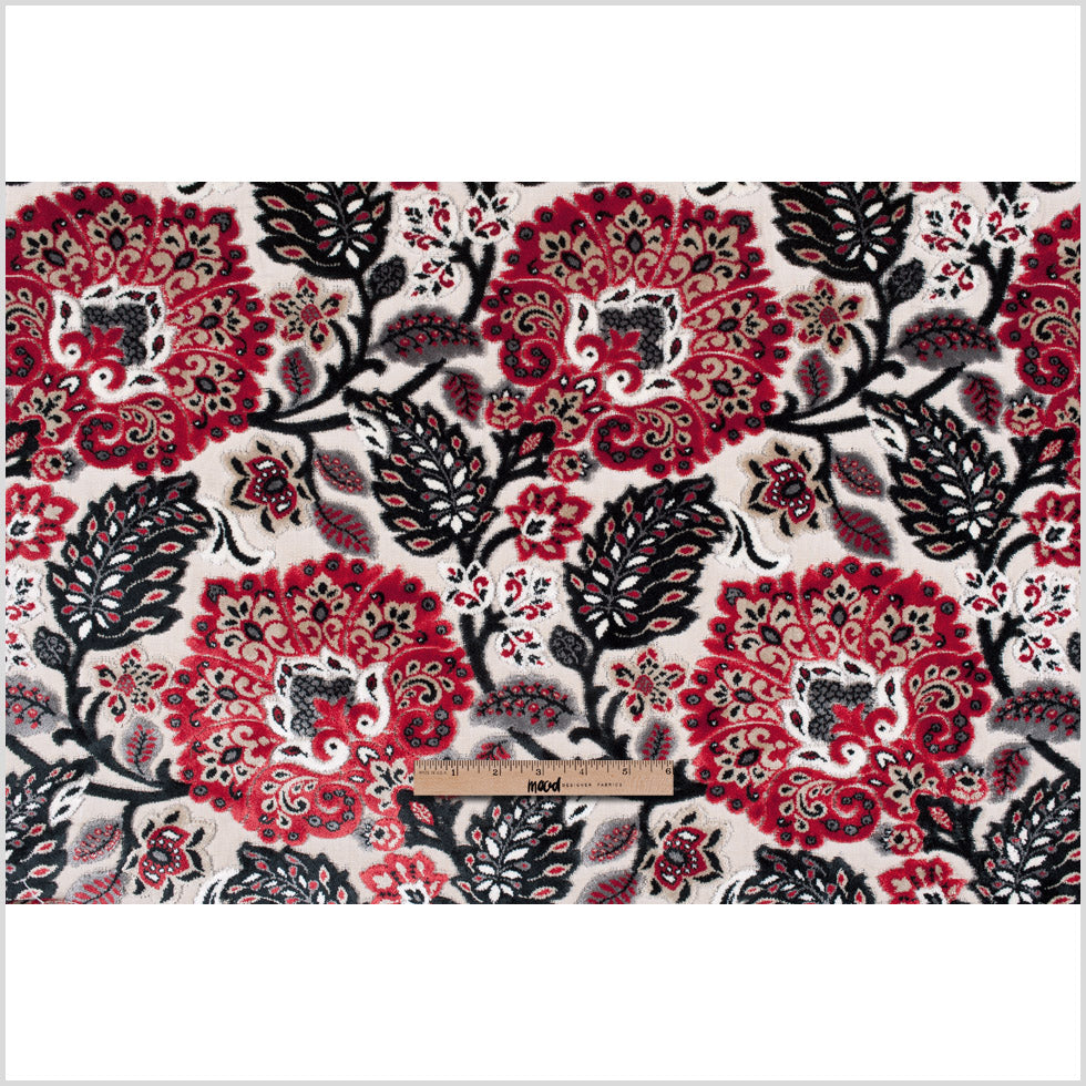 Red & Black Floral Velvet Tapestry - Joann Fabrics