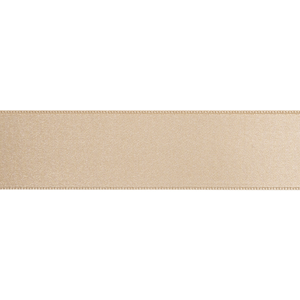 Tan Double Face French Satin Ribbon - 1