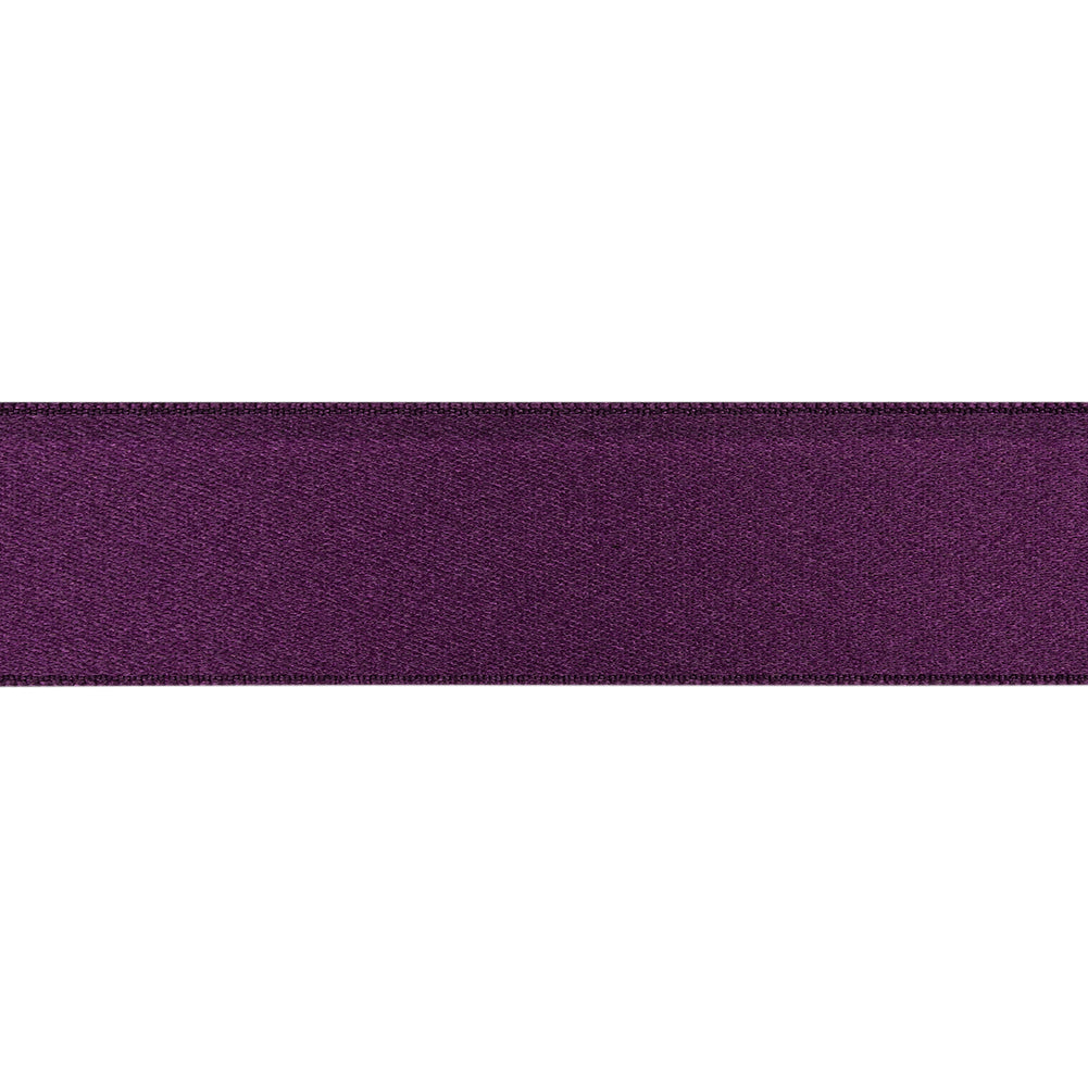 Deep Plum Double Face French Satin Ribbon - 1