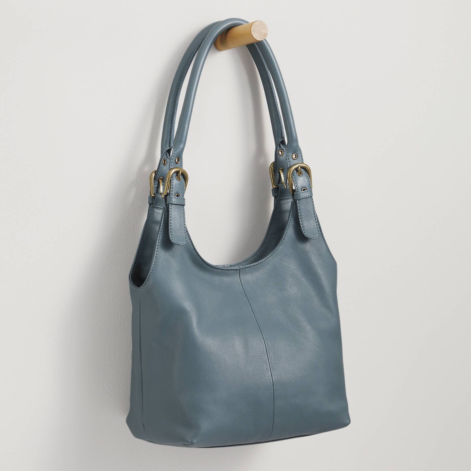 Multi-Compartment Leather Buckle Bag, Rolled Handles - Northstyle Catalog