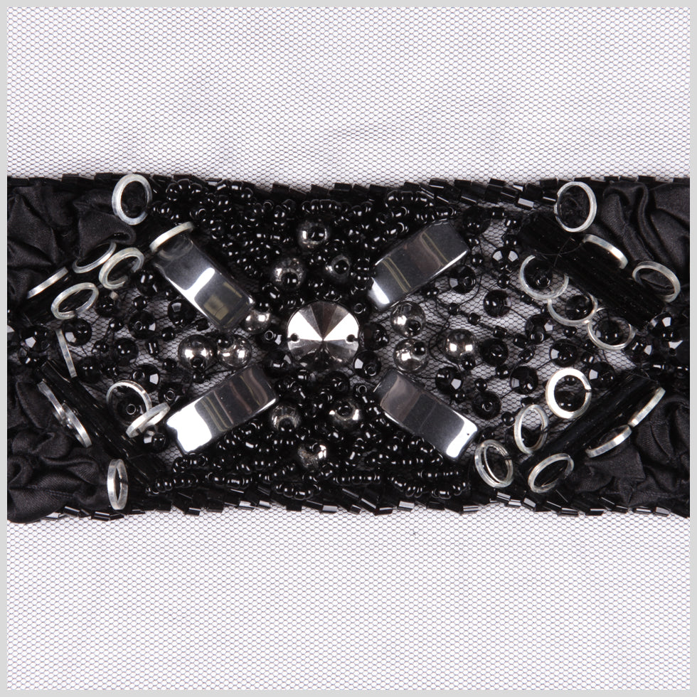 Black/Silver/Gunmetal Fancy Beaded Trim - Joann Fabrics