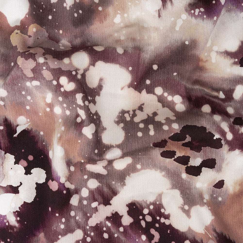 Stretch Cotton Sateen - Purple Abstract Splatters - L'Amour en Feu Print - Mood Exclusive Wisteria Collection - Joann Fabrics