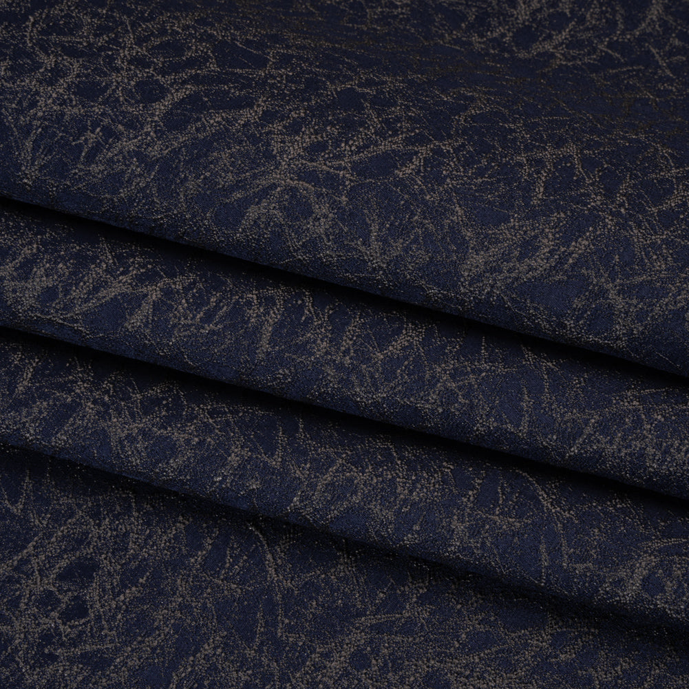Satin-Faced Jacquard - Indigo Cracked - British Imported) - Joann Fabrics