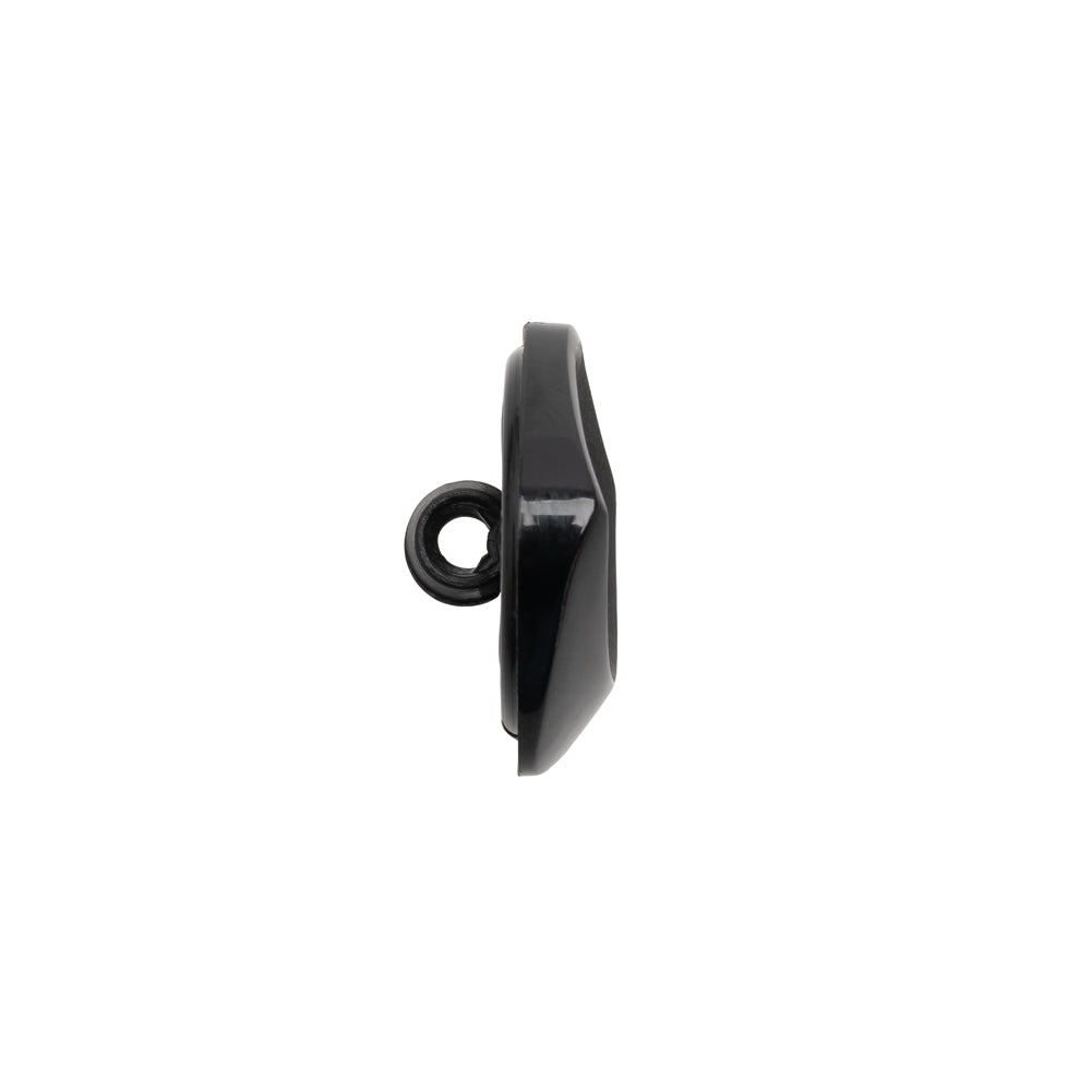Square Plastic Shank Back Button - Black Partial Matte Abstract - 28L/18mm - Joann Fabrics