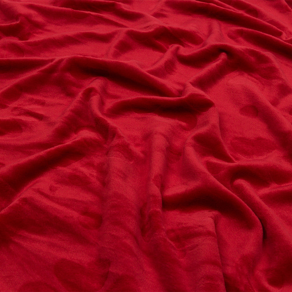 Red Floral Embossed Stretch Polyester Minky - Joann Fabrics