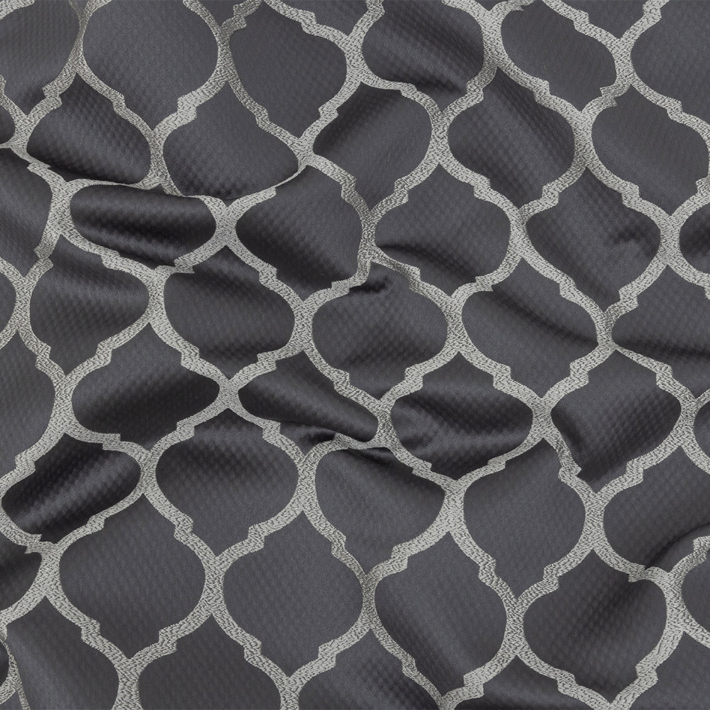 Satin-Faced Jacquard - Iris Moroccan Quatrefoil - British Imported - Joann Fabrics