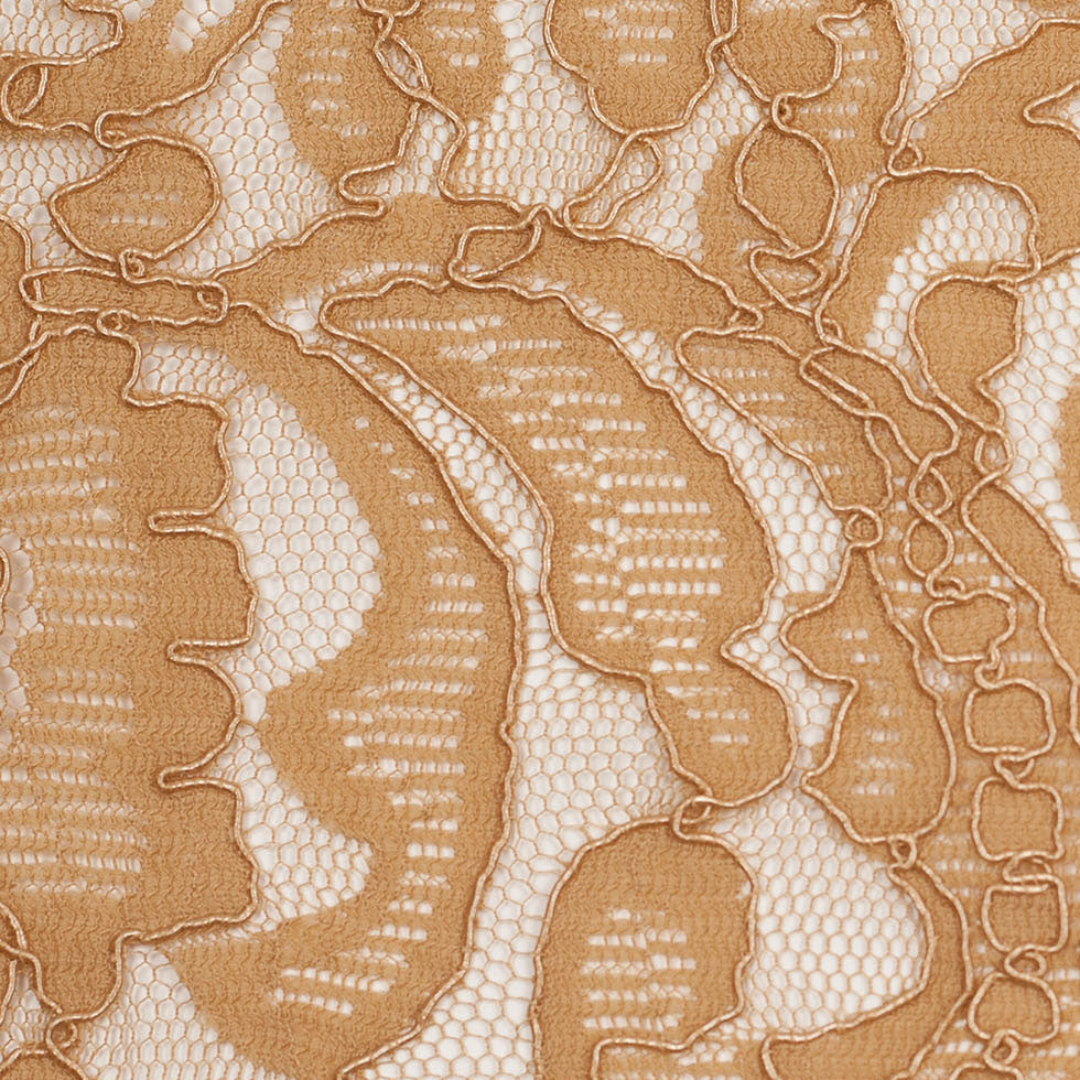 Re-Embroidered Lace with Scalloped Edge - Camel Floral - Joann Fabrics