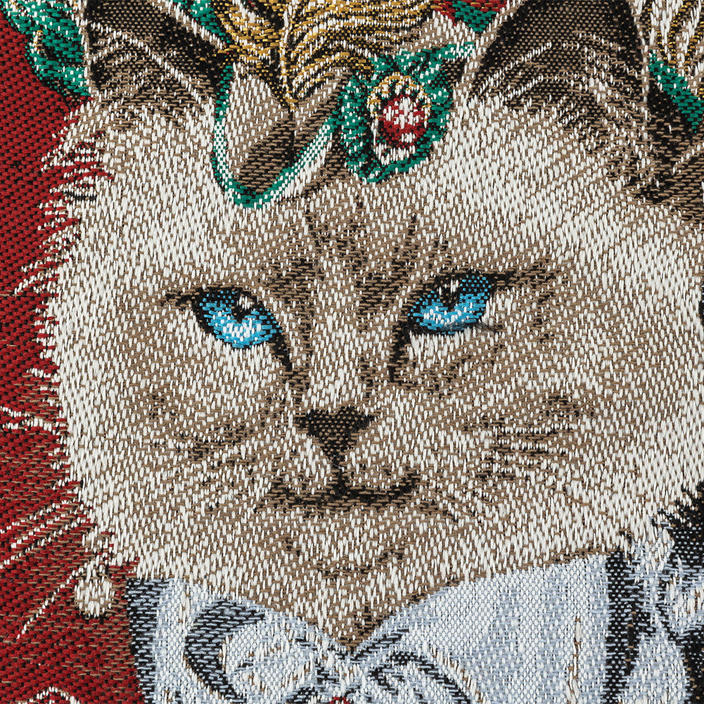 French Burgundy Aristocat Cotton Blend Oversized Square Patch - 18.875