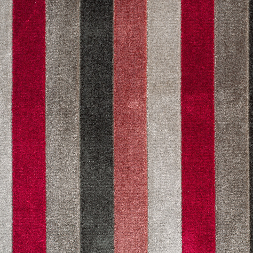 Brown/Red Striped Polyester Blended Velvet - Joann Fabrics