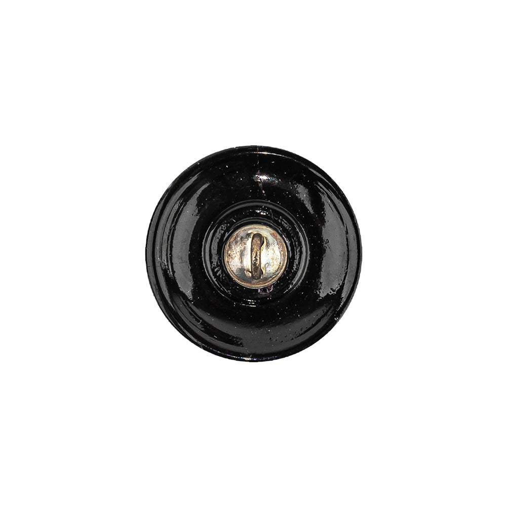 Vintage Blue Iris and Black Classical Shank Back Glass Button - 28L/18mm - Joann Fabrics