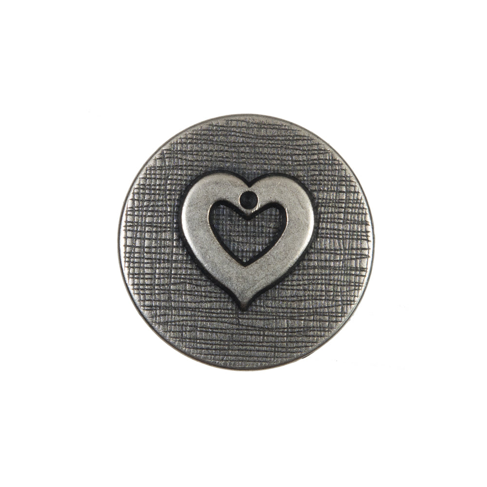 Silver Metal Heart Shank Back Button - 36L/23mm - Joann Fabrics