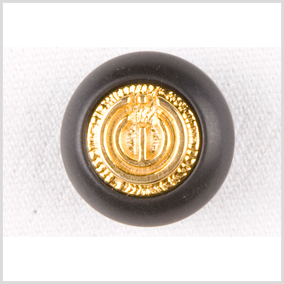 Plastic Shank Back Button - 28L/18mm - Black Dome with Fancy Medallion - Joann Fabrics