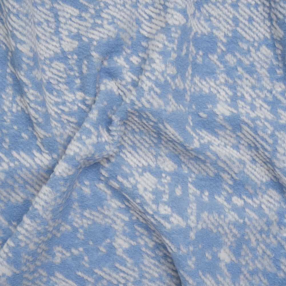 Super Short Pile Patterned Faux Fur - Sky Blue and White Geometric - Joann Fabrics