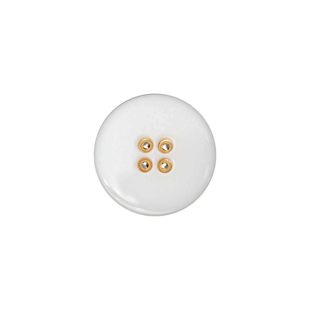 Italian White and Gold 2-Piece Plastic Button - 24L/15mm - Joann Fabrics