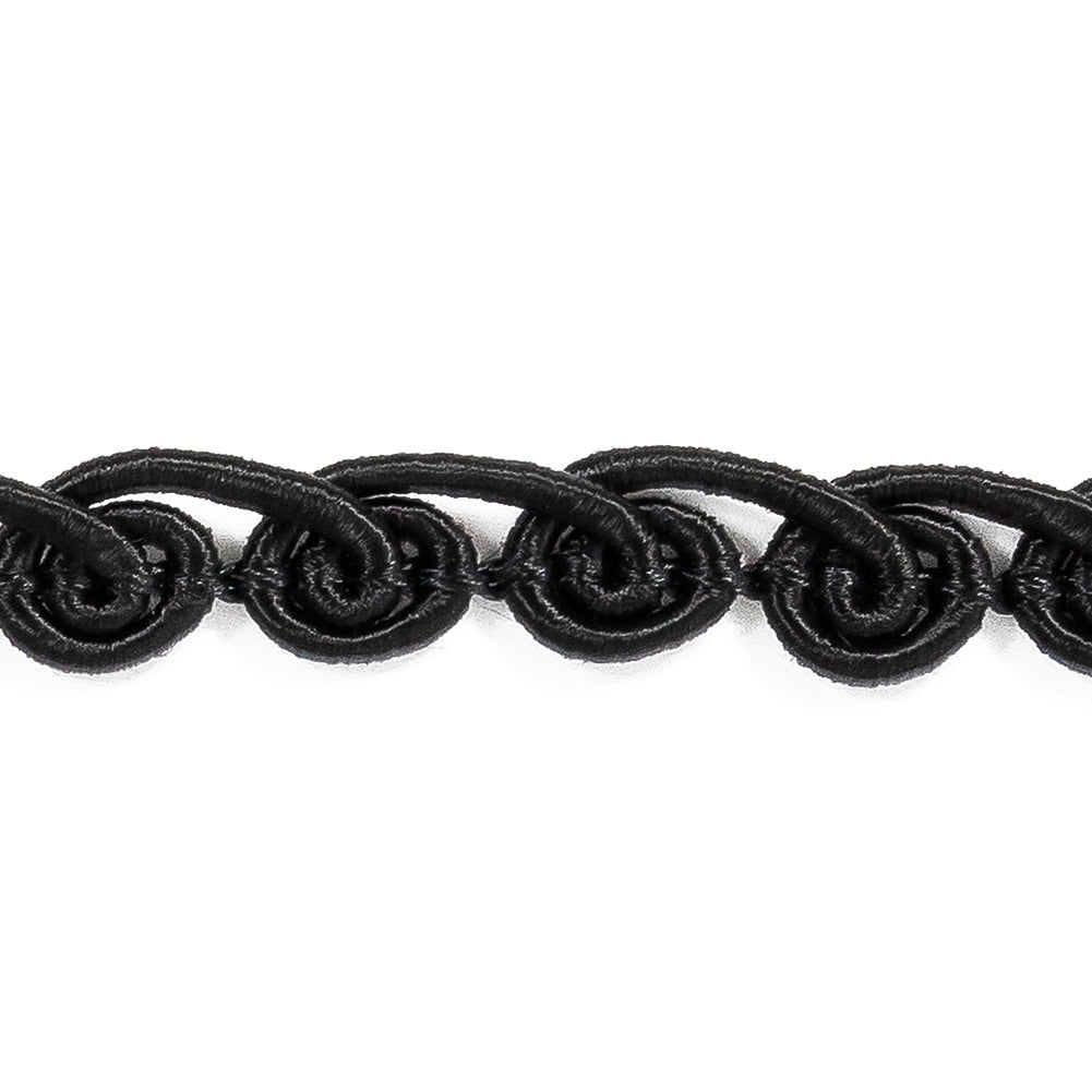 Black Loop de Loop Gimp Braided Trim - 0.375