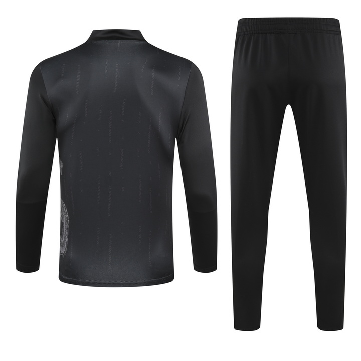 2024/2025 Real Madrid Royal Black Special Edition Half-Pull Training Suit Football Shirt 1:1 Thai Quality Set