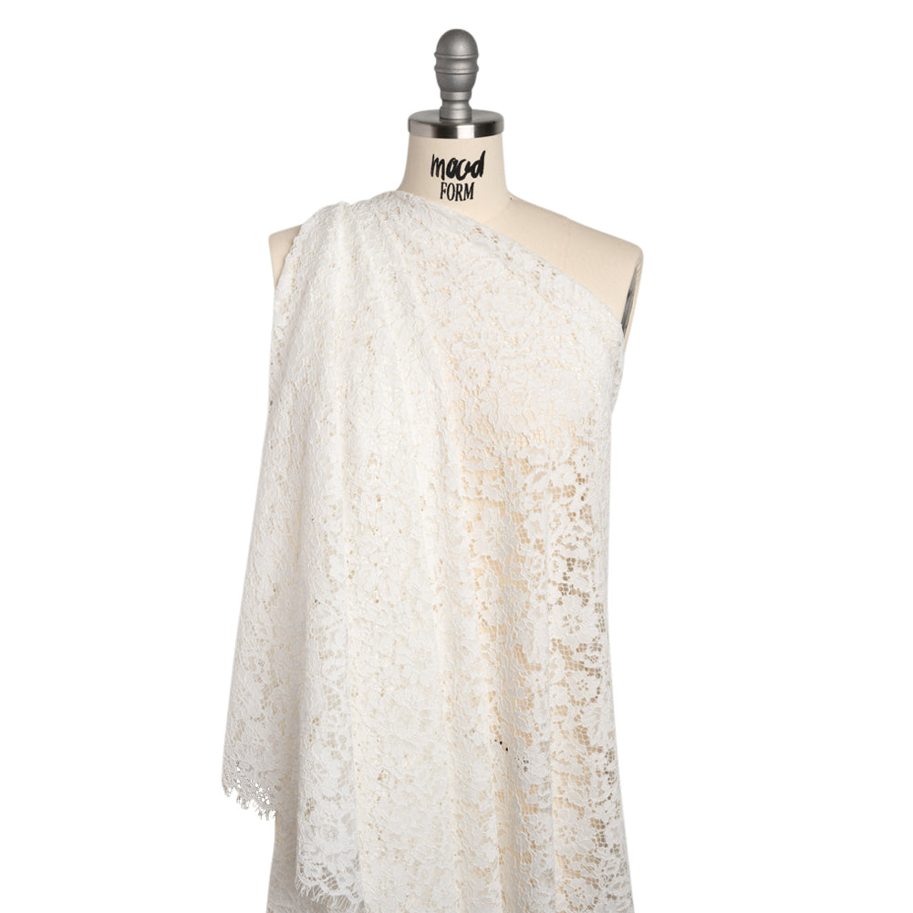 Corded Lace Panel with Eyelash Fringe Finished Edges - Ivory Floral - Joann Fabrics