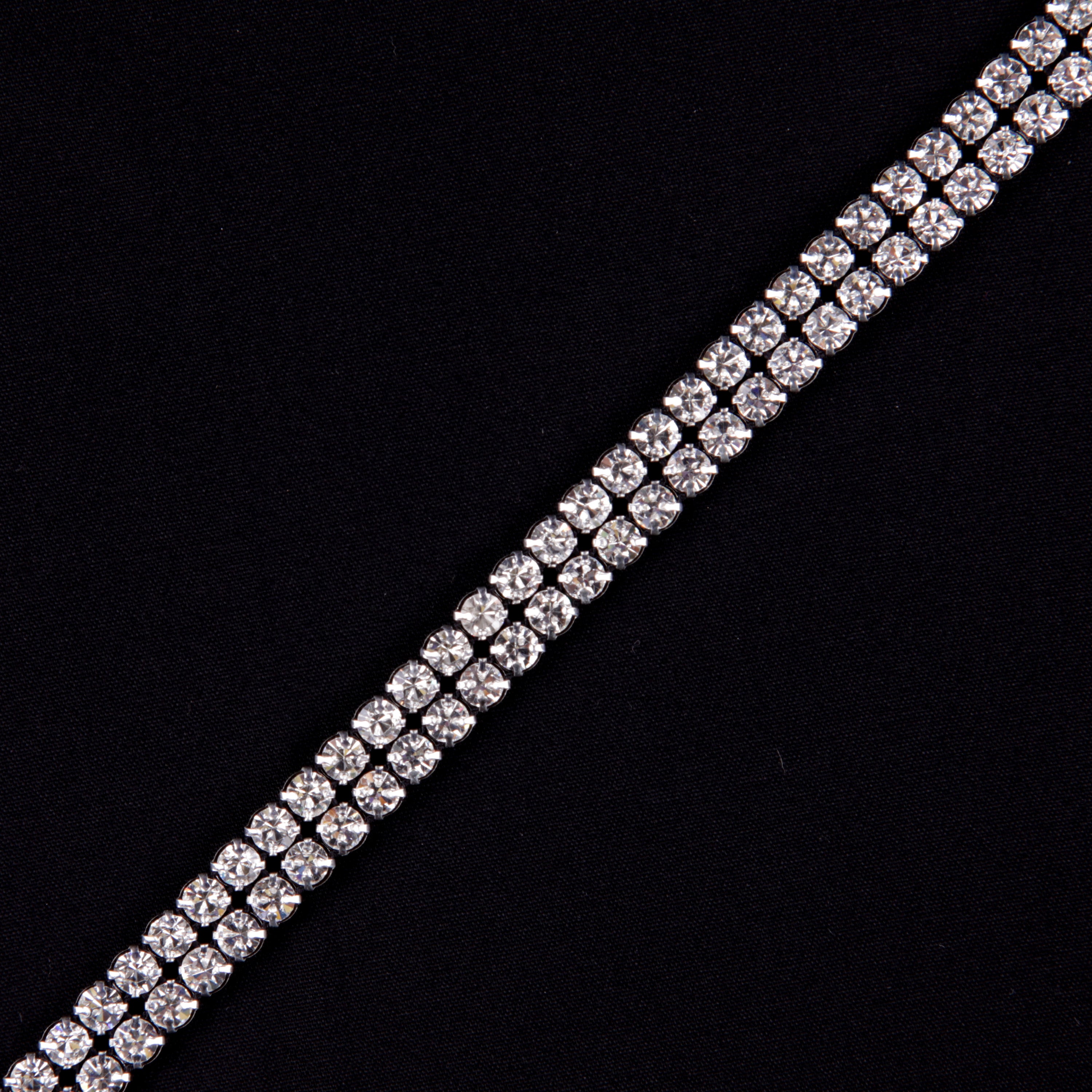 Crystal Silver Plated on White Net Metal & Czech Rhinestone - Joann Fabrics