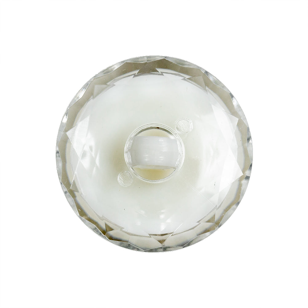 White and Transparent 2-Piece Faceted Shank Back Button - 36L/23mm - Joann Fabrics