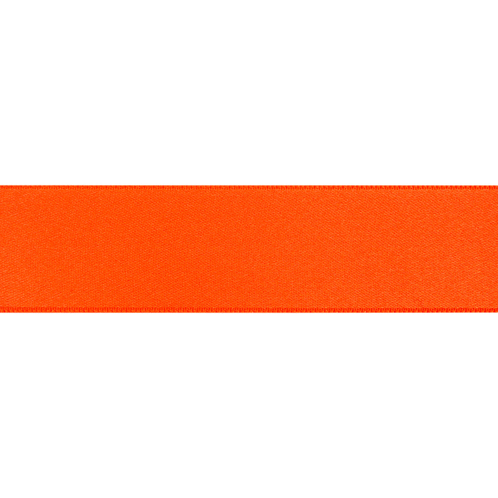 Neon Orange Double Face French Satin Ribbon - 1
