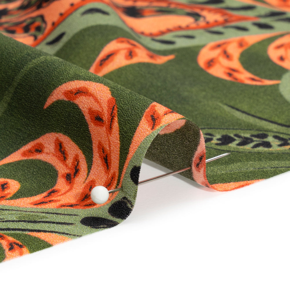 Mood Exclusive Green Bountiful Blooms Lightweight Polyester Crepe - Joann Fabrics