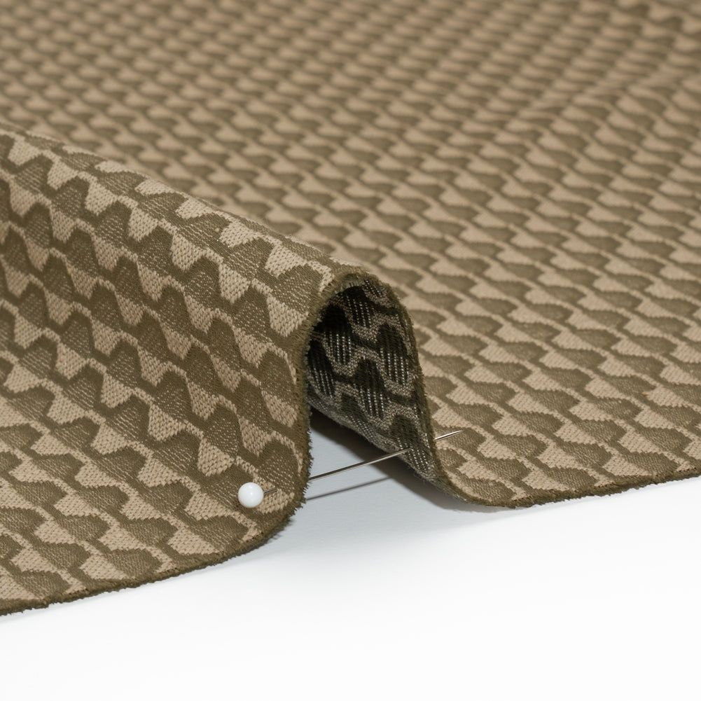 Honeycomb Stripes Recycled Polyester and Cotton Drapery Jacquard - Taupe - British Imported - Joann Fabrics