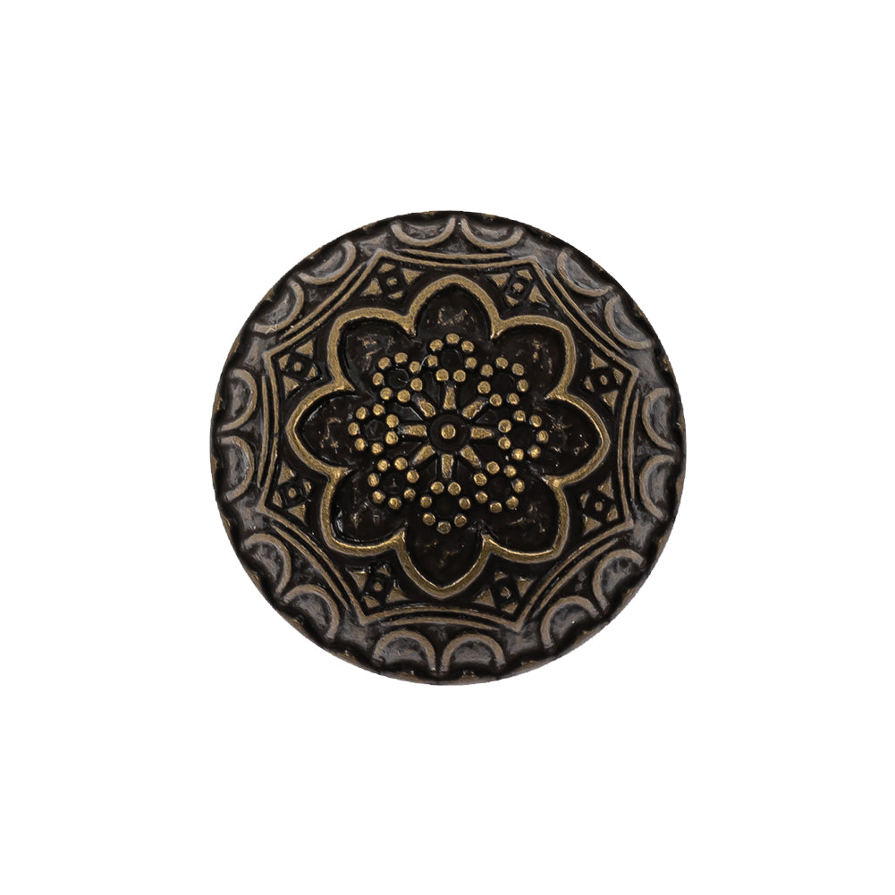 Bronze Floral Classical Dome Shaped Metal Coat Button - 36L/23mm - Joann Fabrics