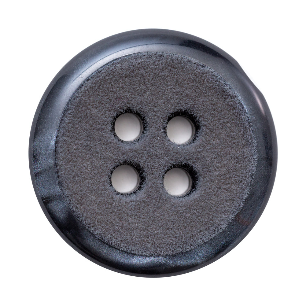 Italian Dark Charcoal 4-Hole Velvet-Faced Plastic Button - 54L/34mm - Joann Fabrics