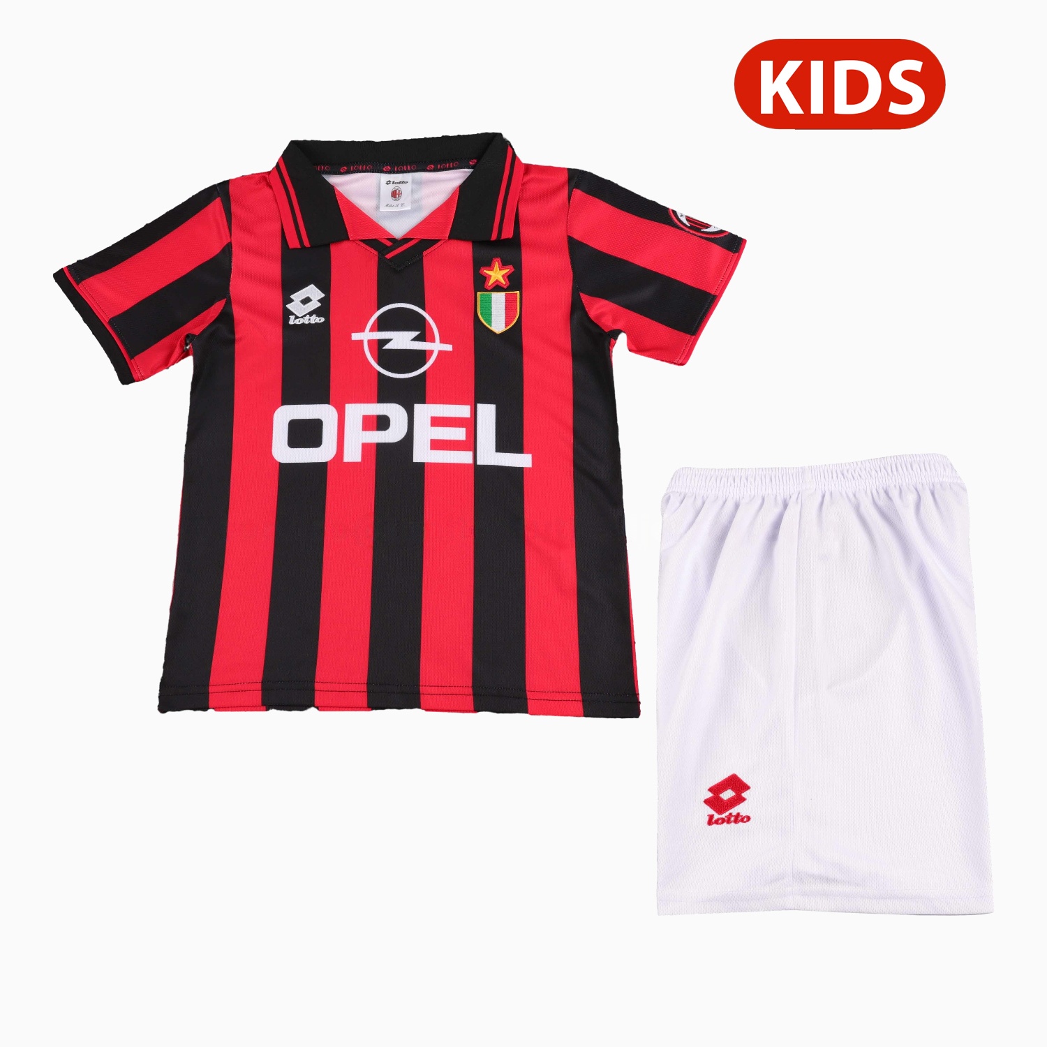 Retro AC Milan 1996-97 Home Kids Kit - UnitedFutballJersey
