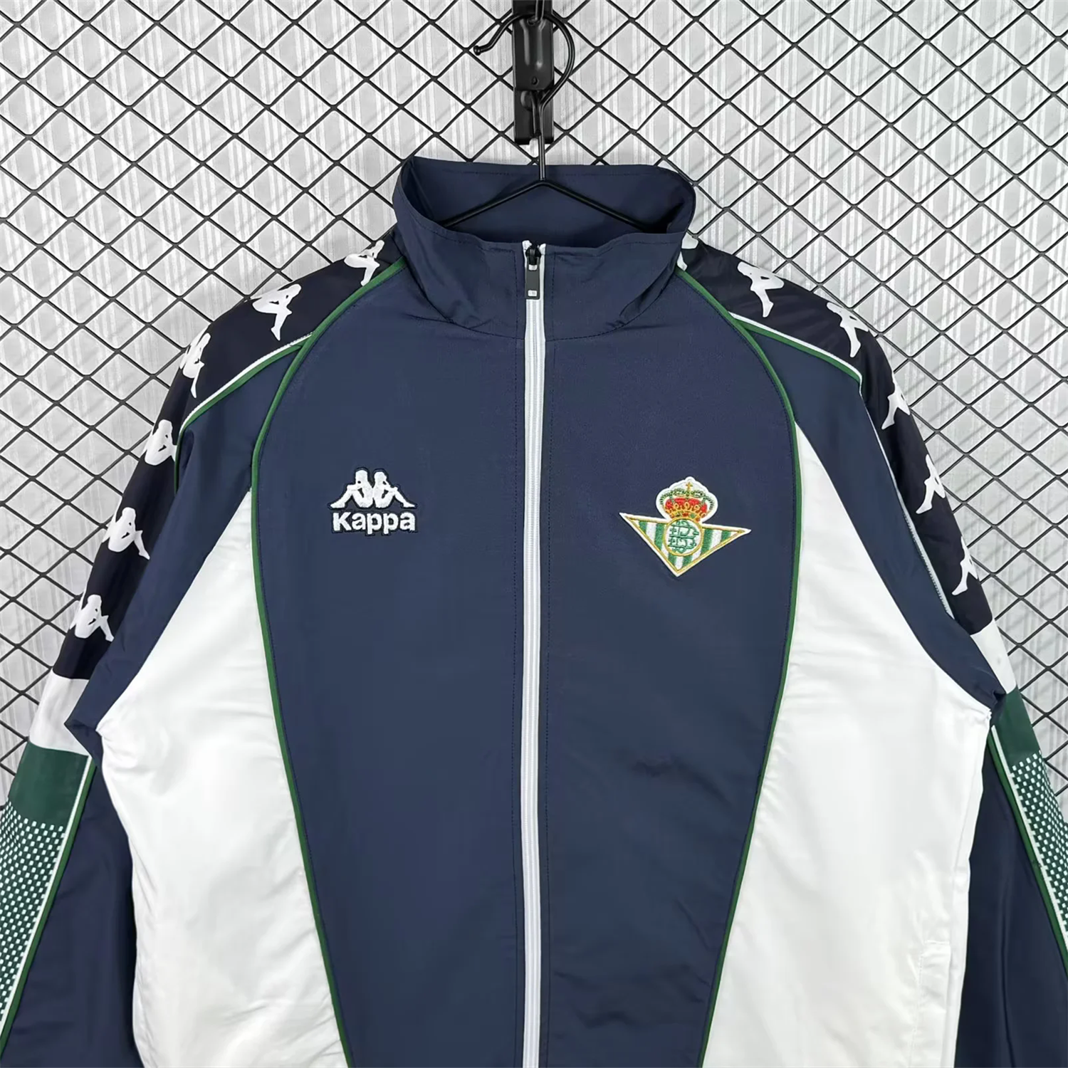 Retro Real Betis 1997-98 Deep Blue And White Windbreaker - UnitedFutballJersey