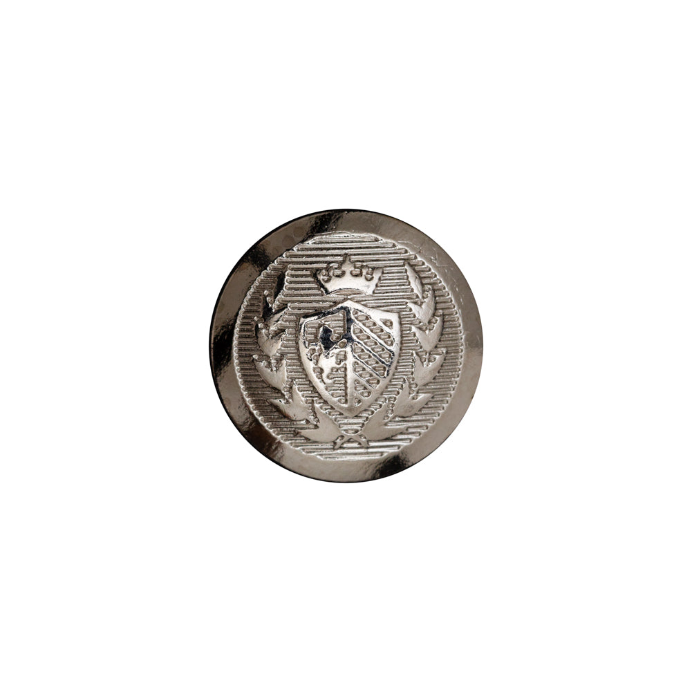 Italian Silver Crest Metal Shank Button - 24L/15mm - Joann Fabrics