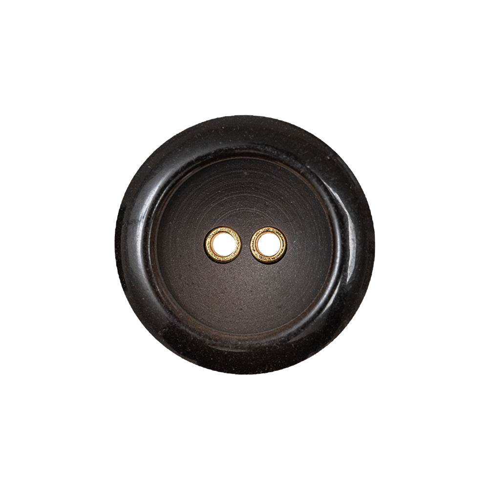 Brown with Gold Inset Two-Hole Saucer Button - 36L/23mm - Joann Fabrics