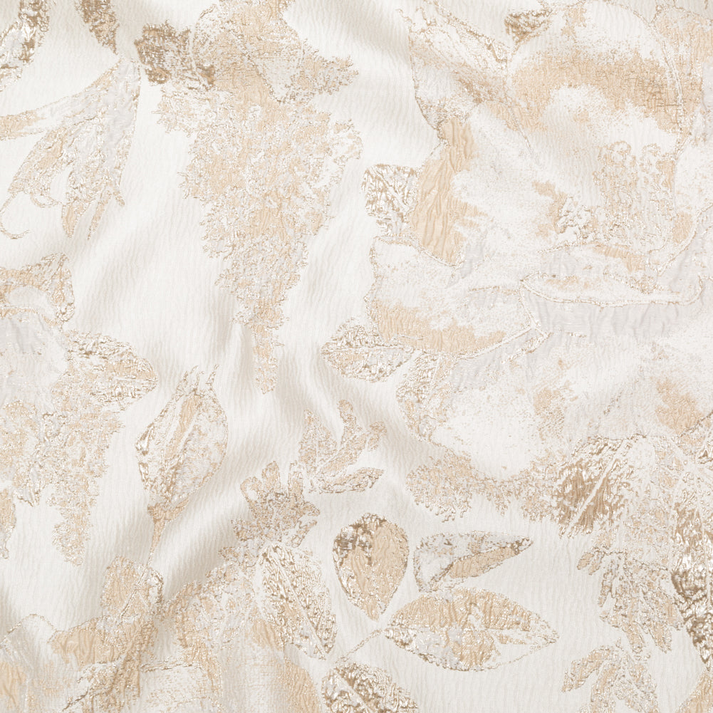 Metallic Bright Gold and Crystal Gray Floral Luxury Brocade - Joann Fabrics