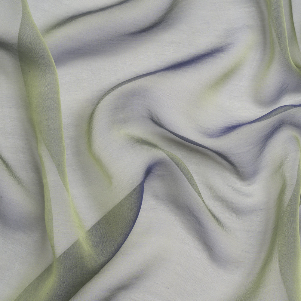 Chiffon-Like Silk Voile - Pale Yellow and Navy Iridescent - Adelaide Collection - Joann Fabrics