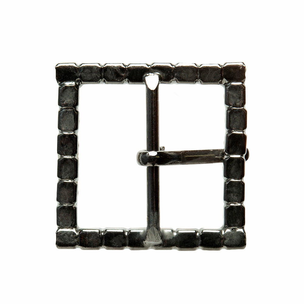 Swarovski Black Diamond and Gunmetal Square Rhinestone Buckle - 1.375
