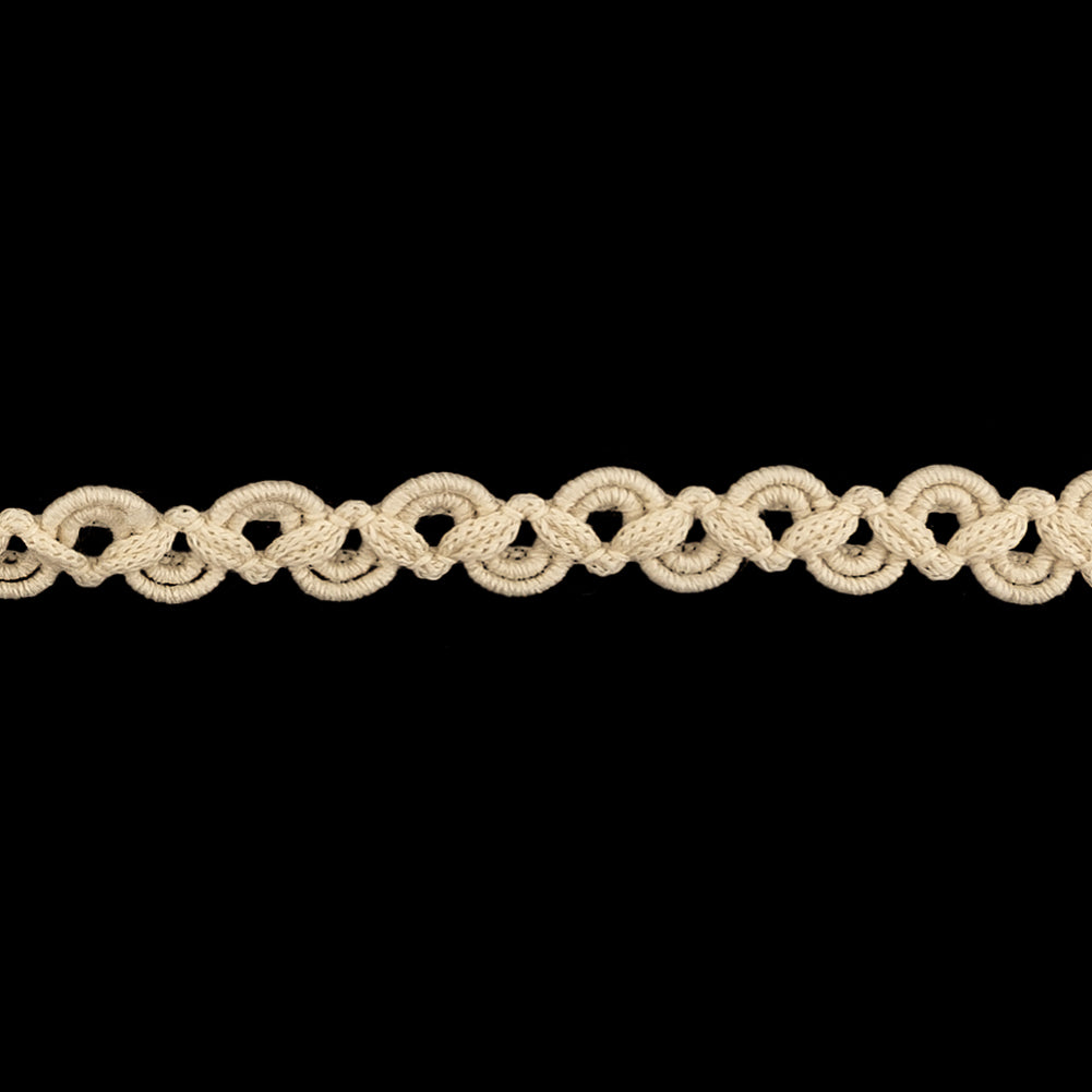Bleached Sand Gimp Braided Wool Trim - 0.375