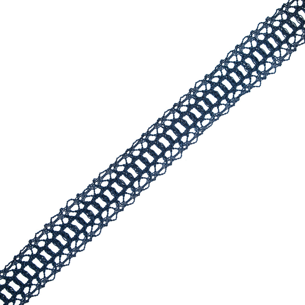 Navy European Crochet Trim - 1.25